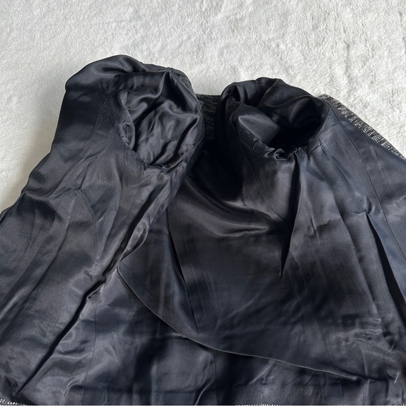 Vince Black Leather Trim Boucle Long Sleeve Black Blazer Jacket XS (0) - Picture 10 of 14